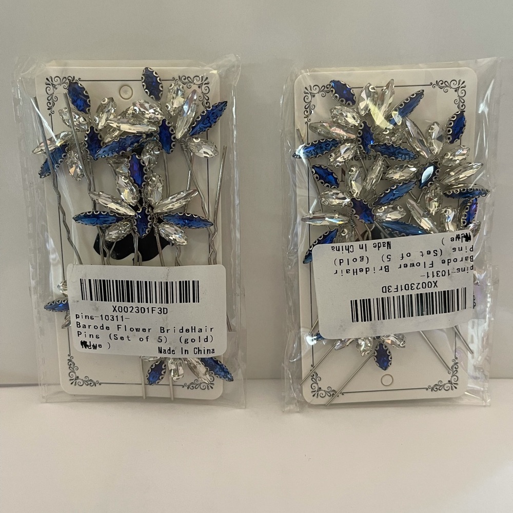 Navy and Silver hair accessories